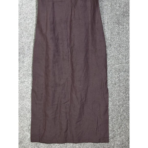 AKA Eddie Bauer Silk Linen Sleeveless‎ Maxi Dress Womens Size 8 Purple Collared - Picture 6 of 11